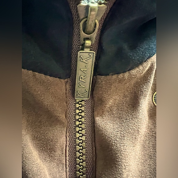 KYRA K SUEDE EQUESTRIAN RIDING JACKET! Two tone brown! MINT CONDITION! Size S - Picture 8 of 9